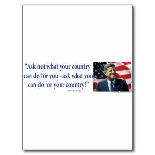 John F Kennedy   Ask Not What your Country Post Card