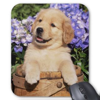 Smiling Golden Retriever Puppy Dog Mouse Pad