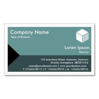Edge Triangle   Shades of Ocean Green Business Card Template