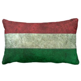 Hungarian Flag Aged Steel Effect Pillows