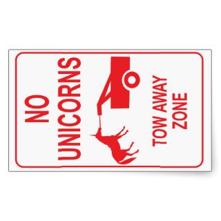 Unicorn Tow Away Zone Rectangle Sticker
