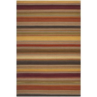 Safavieh Hand woven Striped Kilim Gold Wool Rug (2'6 x 4') Safavieh Accent Rugs