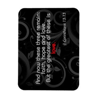 Love Bible Verse, Black/Red Rectangle Magnets