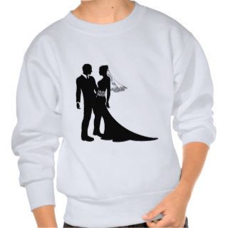 Bride and groom wedding couple silhouette sweatshirts