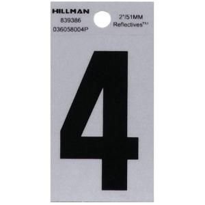 The Hillman Group 2 in. Vinyl Reflective Number 4 839386