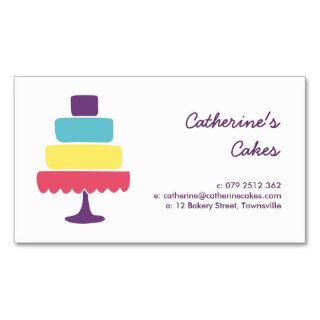 Brightly Colored Cake Bakery Business Card Template