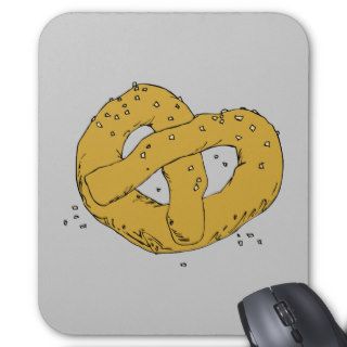 Pretzel Junk Snack Food Cartoon Art Mouse Pads