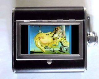 Salvador Dali Masturbator Whiskey and Beverage Flask, ID Holder, Cigarette Case Holds 5oz Great for the Sports Stadium Kitchen & Dining