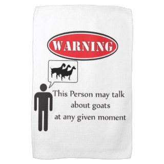 Funny Goat Warning Hand Towel