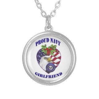 Proud Navy Girlfriend Necklace