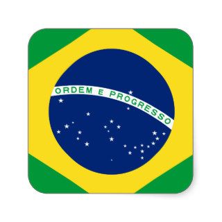 Flag Brazil. República Federativa do Brasil Square Sticker