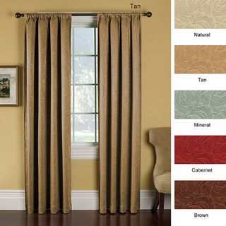 Blackout Sonata Embossed Floral 84 inch Panel Pair Curtains