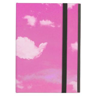 Funny Mustache Cool White Clouds Pink Skyscape iPad Air Cover
