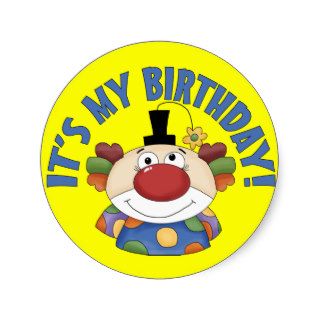 Clown Birthday Stickers