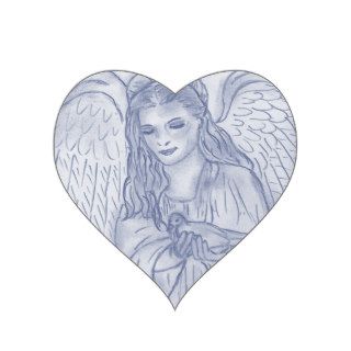 Peaceful Angel in Dusky Blue Sticker