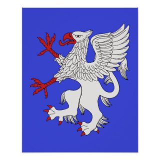 Griffin Rampant Argent Poster