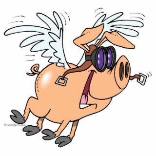 funny flying pig flyer cartoon photo cut outs