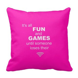Losing WiFi Internet Pillow   Bright Pink