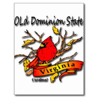 Virginia "Old Dominion State" Cardinal Postcards