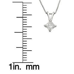 14k Gold 1/4ct TDW Princess Diamond Solitaire Necklace (G H, I1 I2) Diamond Necklaces
