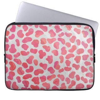 Dalmatian Pink and White Print Laptop Sleeves