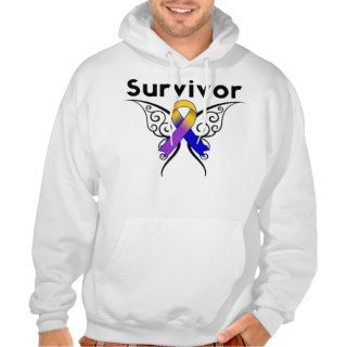 Bladder Cancer Butterfly Tattoo Ribbon Pullover