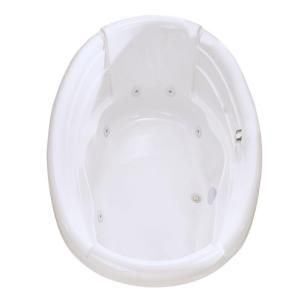 MAAX Agora 6 ft. Center Drain Whirlpool Tub with Microjets in White 100486 091 001 000
