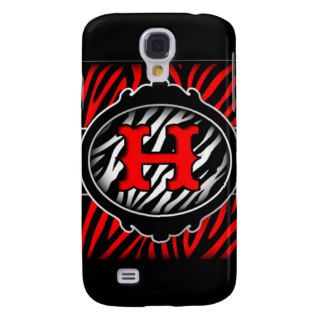 wicked red zebra initial letter H Samsung Galaxy S4 Covers
