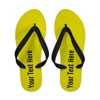 Yellow Your Text Here Custom Sandal Flip Flops