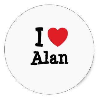 I love Alan heart custom personalized Stickers