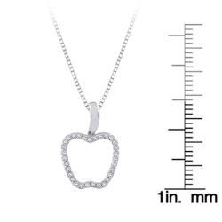1/5 TDW Sterling Silver White Diamond Apple Pendant (GH, I2 I3) Diamond Necklaces