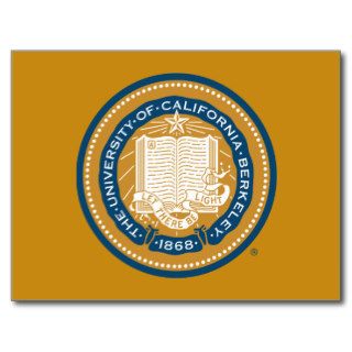 UC Berkeley School Seal   Gold and Blue Post Cards