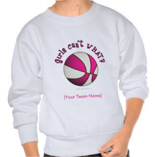 Basketball   White/Pink Pullover Sweatshirts