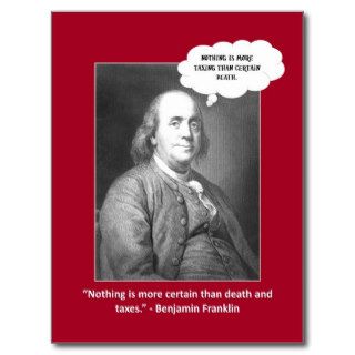 nothing is more taxing than certain death post cards