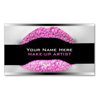 Hot Pink Diamond Bling Make Up Artist Biz Card Business Card