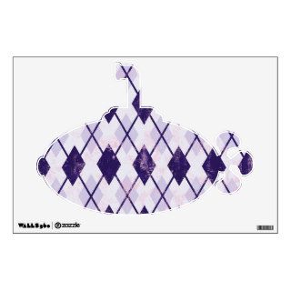 Trendy Argyle Pattern Rhombus Purple White Wall Sticker