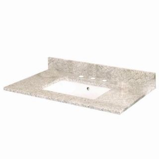 Pegasus 31 in. W Granite Vanity Top with Trough Sink and 8 in. Faucet Spread in Golden Hill 26992