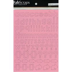 Self Adhesive Laminated Chipboard Alphabet Pink Letters & Symbols (164 pieces) Chipboard