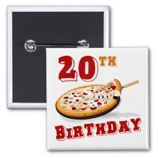 20th Birthday Pizza Party Button