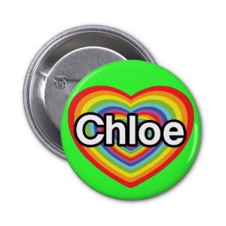 I love Chloe rainbow heart Pin