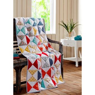 Flying Geese Cotton Quilted Throw Blanket Cottage Home Throws