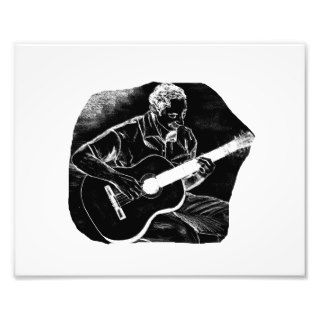 invert acoustic guitar pencil player sketch photo