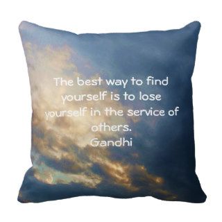 Gandhi Inspirational Quote About Self Help Throw Pillows