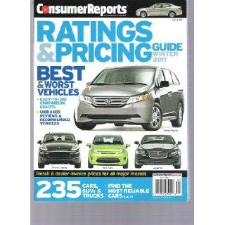 Consumer Reports Ratings & Pricing (Rating And Pricing guide, Winter 2011) Various Books