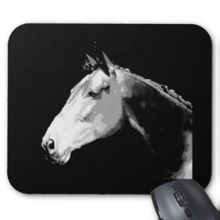 Black & White Horse Mouse Pads