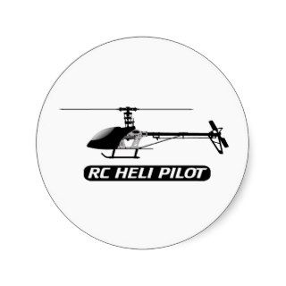 RC Helicopter Pilot Round Stickers