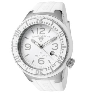 Swiss Legend Men's 'Neptune' White Silicone Watch Swiss Legend Men's Swiss Legend Watches