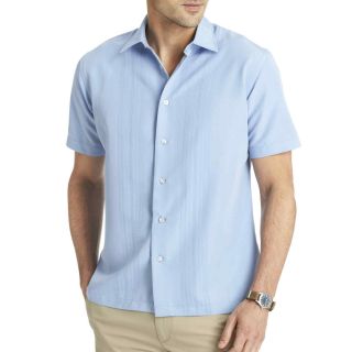 Van Heusen Short Sleeve Solid Shirt, Blue, Mens