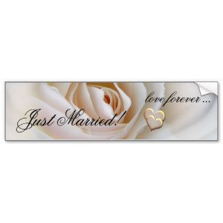 Romantic Just Married Bumper Sticker