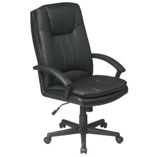 Work Smart Black Eco Leather High back Executive Chair Office Star Products Executive Chairs